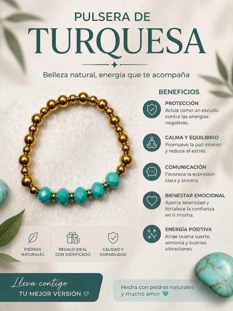 Pulsera de Piedras Turquesa